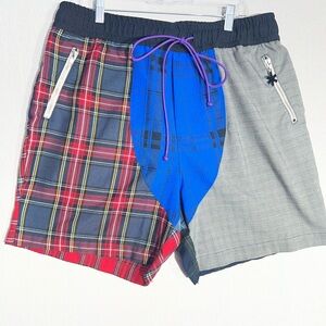 Norwood Colorful Patchwork Men's Athletic Shorts Sz XL made in USA